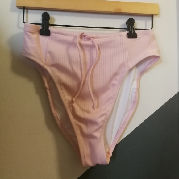 NWT / High Waist / Ribbed Pink Bikini Bottom / Old Navy / - Picture 2 of 3